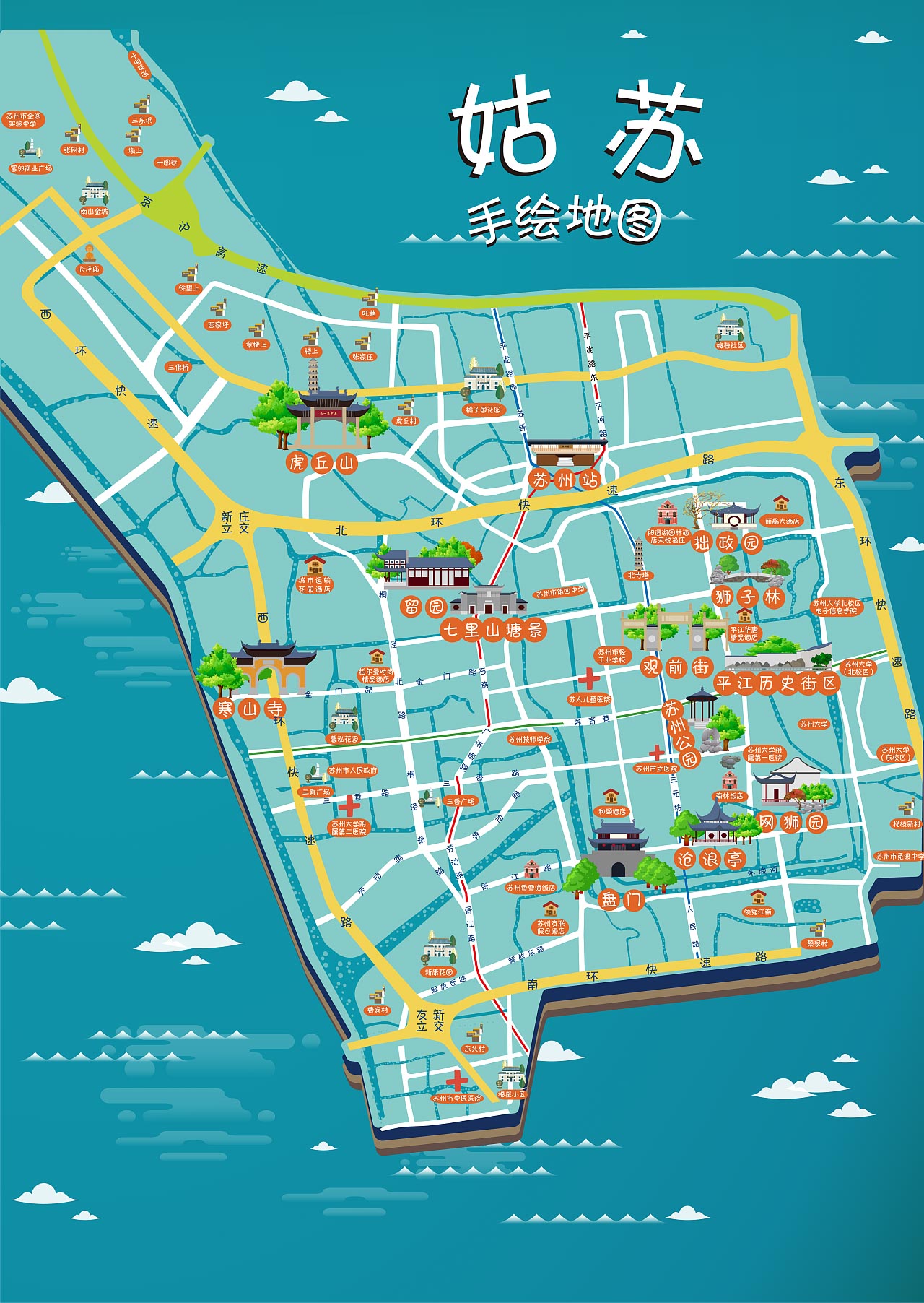 连云港手绘地图景区的文化宝藏